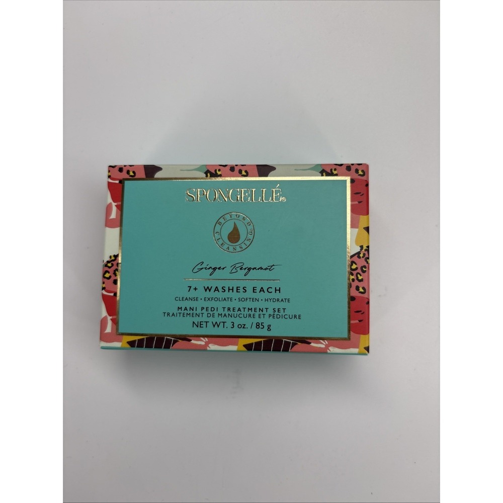 Spongelle Ginger Bergamot Mani Pedi Treatment Set Cleanse Exfoliate Soften